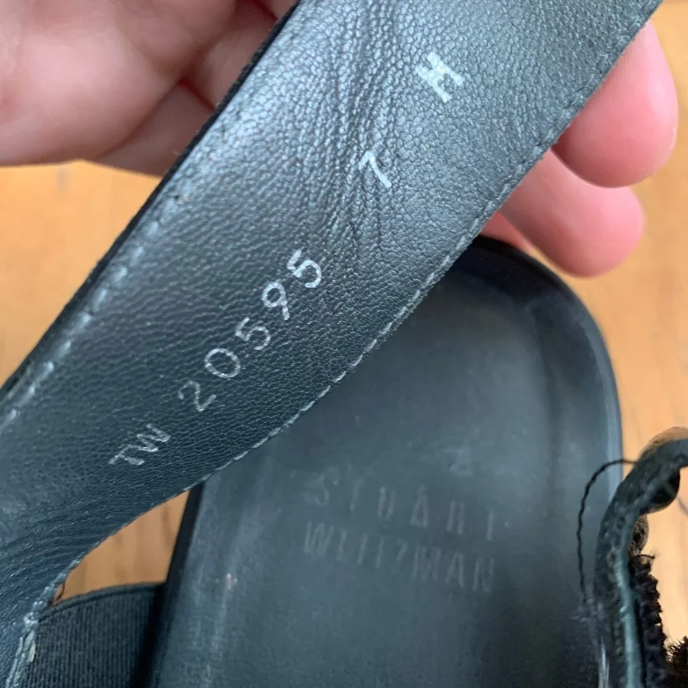 Stuart Weitzman “Offset” Leather Platform Wedges